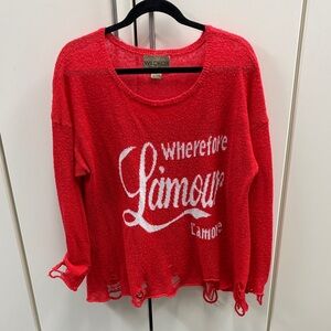 Wildfox Red 'L'amour' Women's Sweatshirt